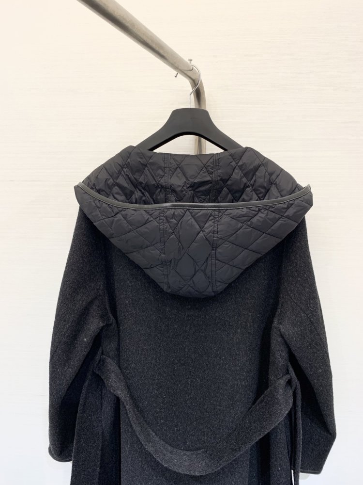 Шерстяное пальто с капюшоном фото 8