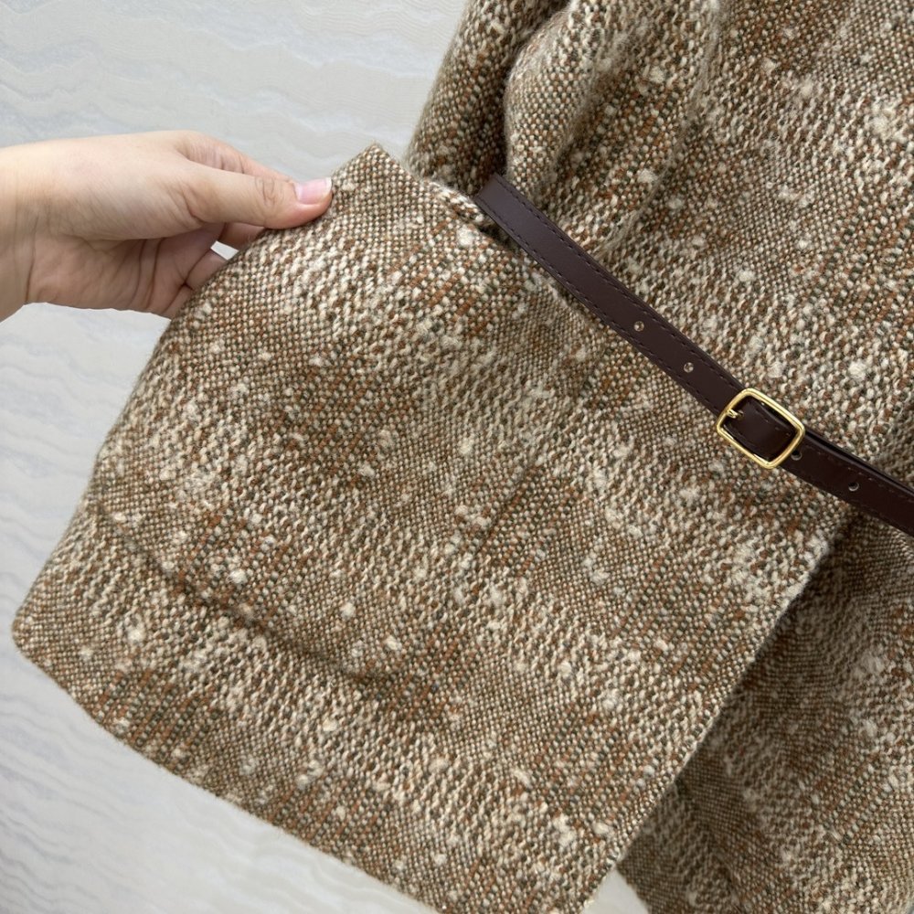 Wool твидовое coat фото 7