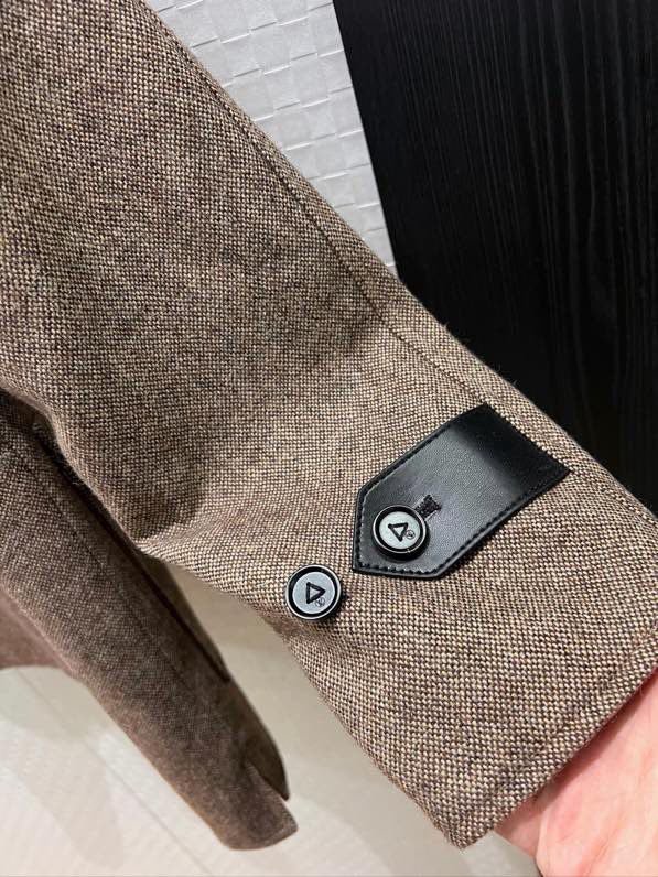 Шерстное пальто с вельветовым воротником фото 7