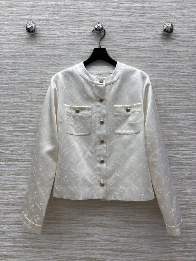 Шовковий жакет з круглим вирізом