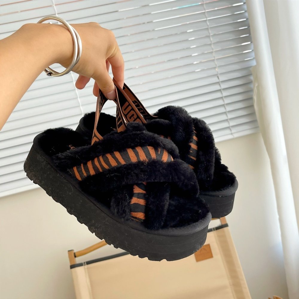 Step-ins on fur women's Disco White Deer фото 2