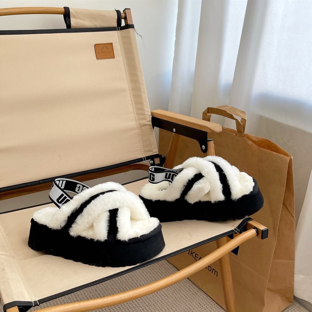 Step-ins on fur women's Disco White Deer фото 5