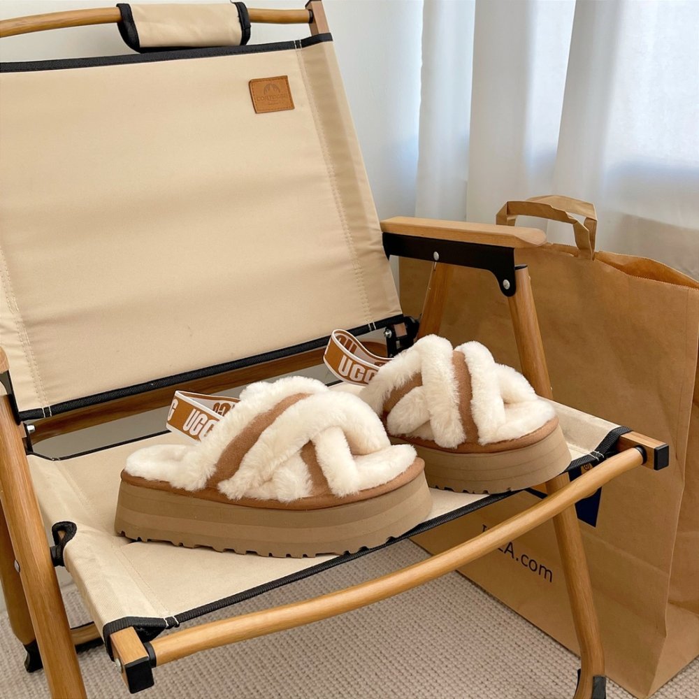 Step-ins on fur women's Disco White Deer фото 5