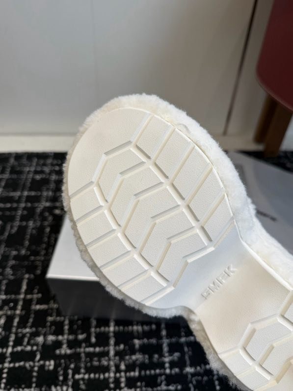 Шлепки на платформе меховые фото 9