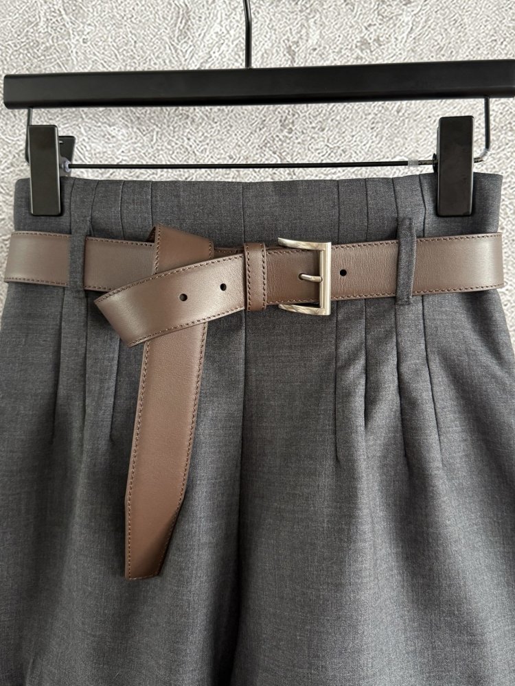 Шорти вовняні з високою талією і ременем фото 4