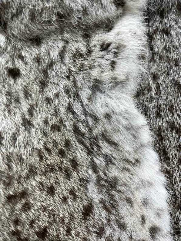 Шуба з хутра кролика з високим коміром і леопардовым візерунком фото 8