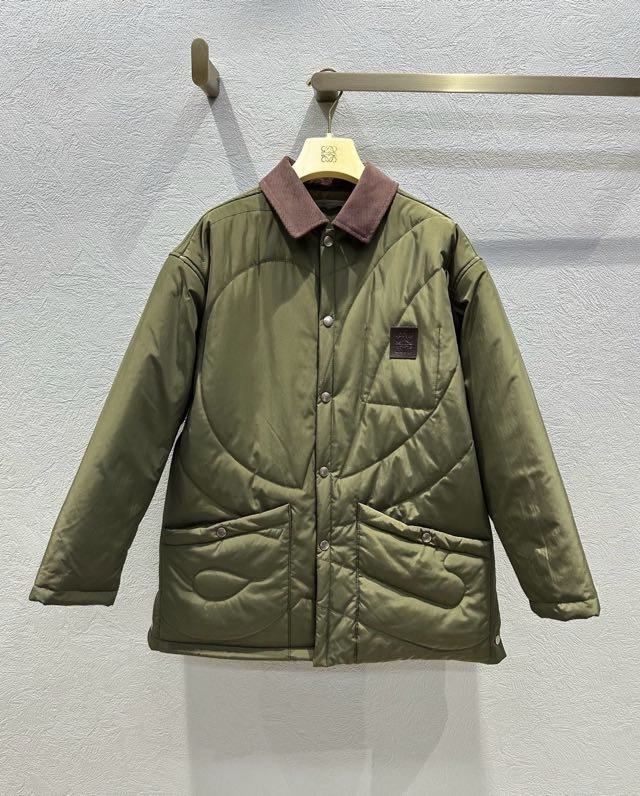 Quilted jacket of velveteen colors khaki from collar