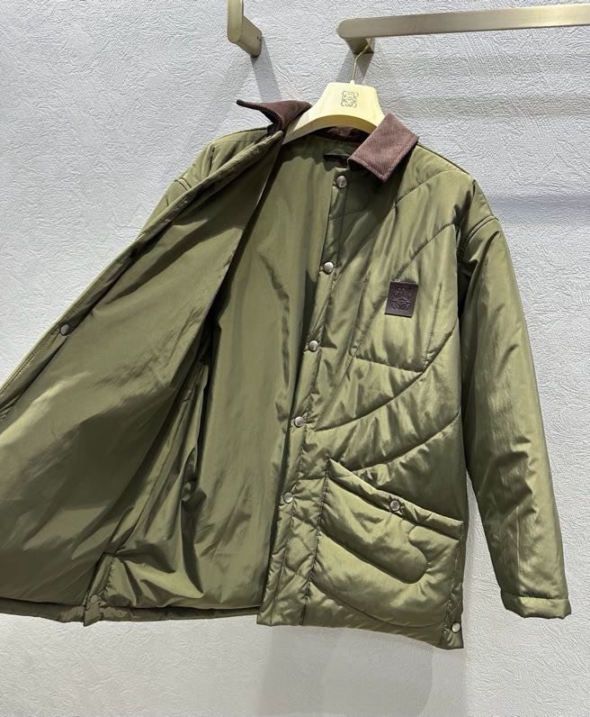 Quilted jacket of velveteen colors khaki from collar фото 6