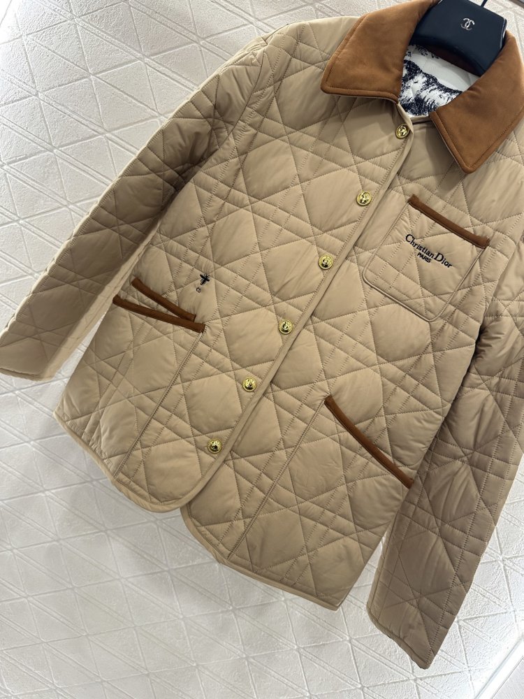 Стеганая куртка жіноча з вельветовым коміром фото 4