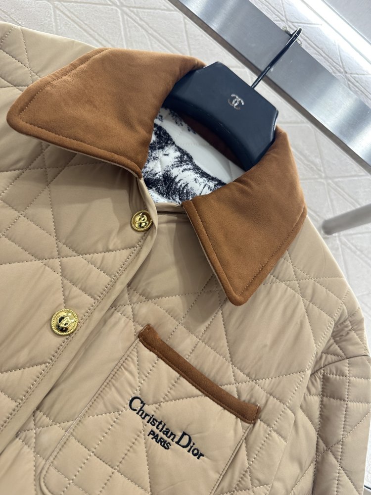 Стеганая куртка жіноча з вельветовым коміром фото 6