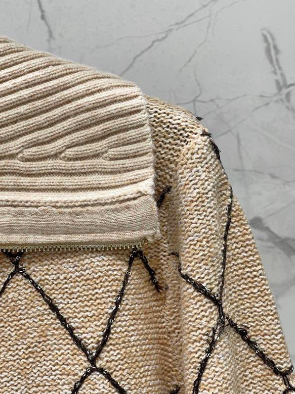 Стеганый трикотажный кардиган на молнии фото 4