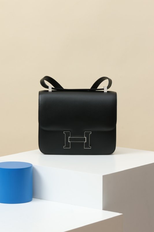 Stylish leather women's a bag Constance 23 of matt skin BOX and lizard