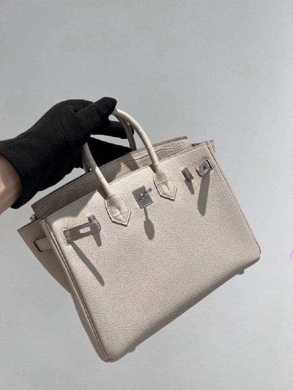 Сумка Birkin Aligator 25 см в цвете Glacier Silver Buckle