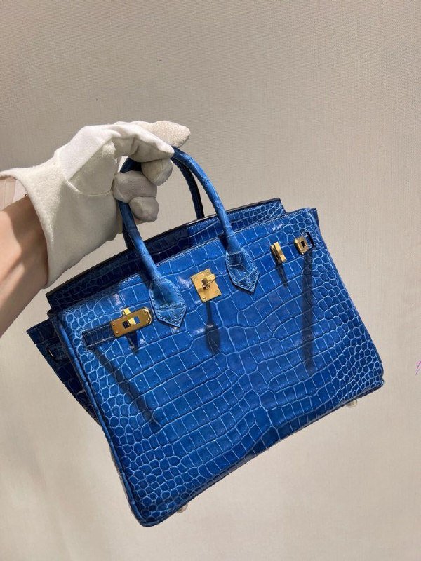 A bag Birkin Aligator 25 cm at blue color