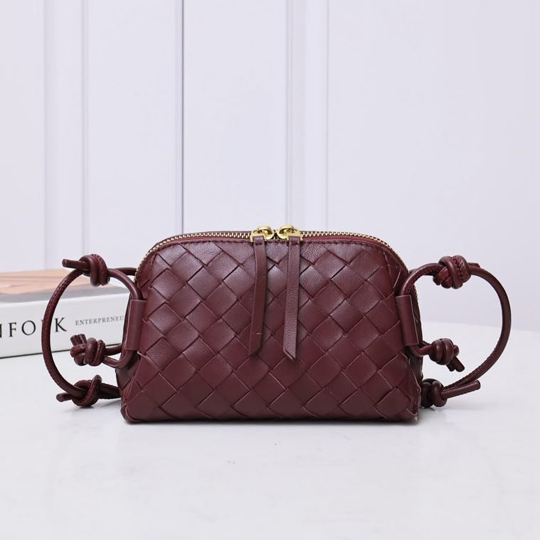 Сумка бордова через плече шкіряна 18 см