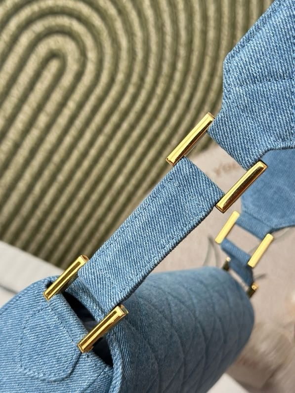 Сумка через плечо джинсовая винтажная 25 см фото 3