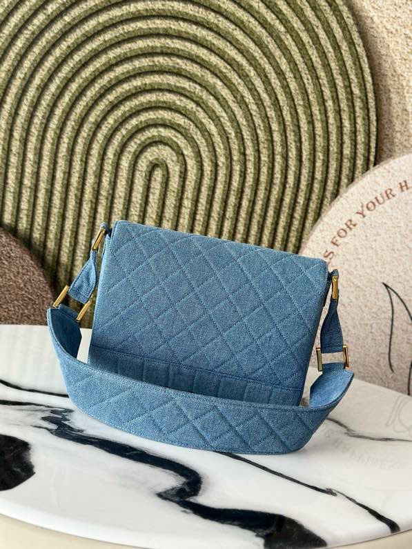 Сумка через плечо джинсовая винтажная 25 см фото 8