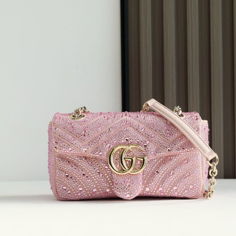 Сумка через плечо GG Marmont 22 см с кристалами