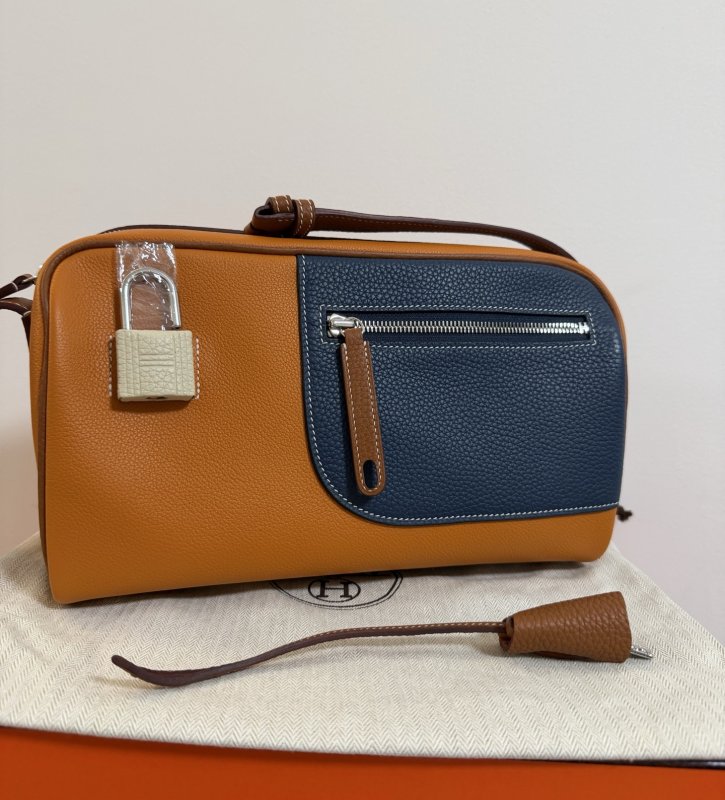 Сумка через плечо кожаная мужская Hermes Nouveauon Body 29 см фото 6