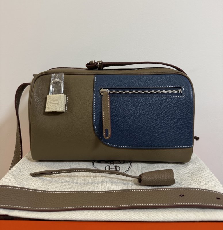 Сумка через плечо кожаная мужская Hermes Nouveauon Body 29 см фото 7