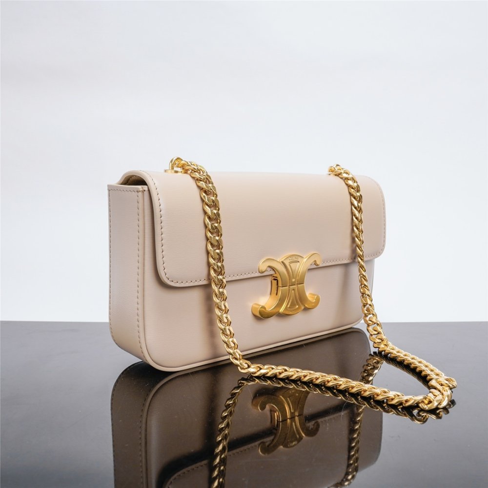 A bag across shoulder on chain leather 20 cm фото 2