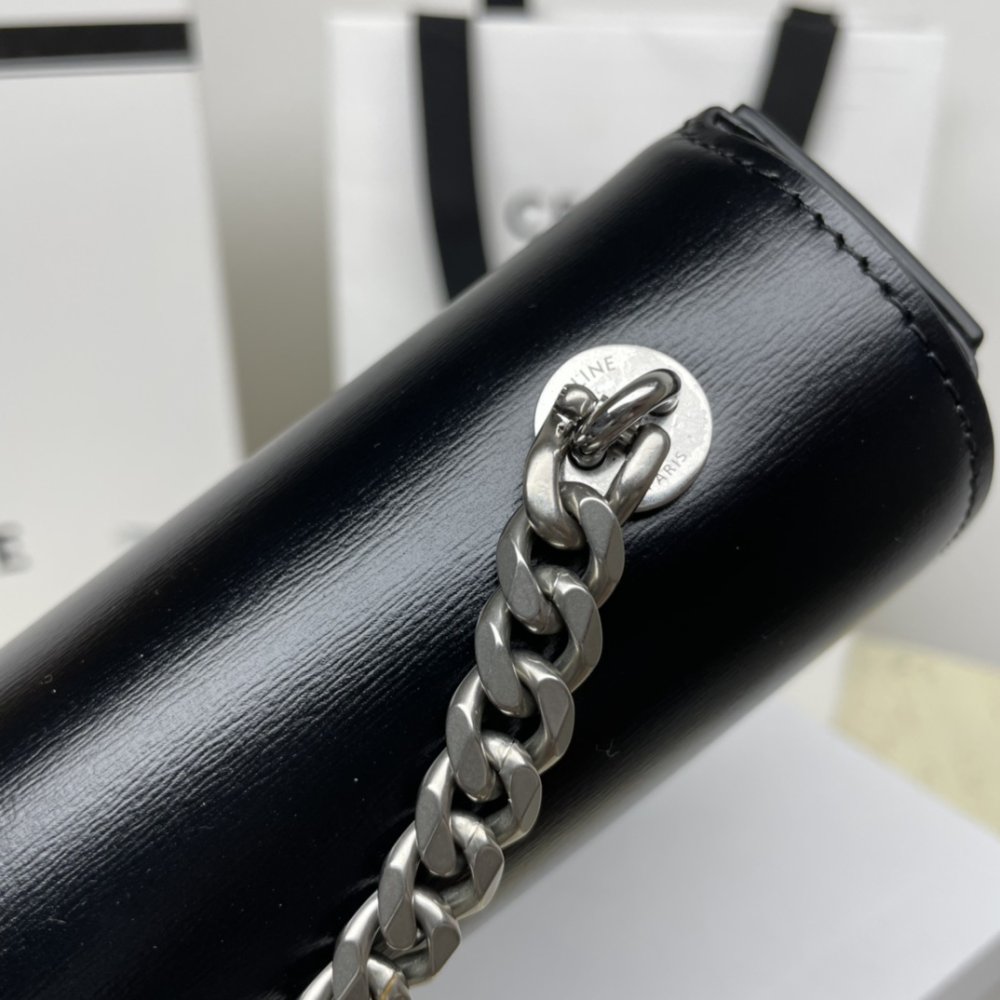 Сумка через плечо на цепочке кожаная 20 см фото 6