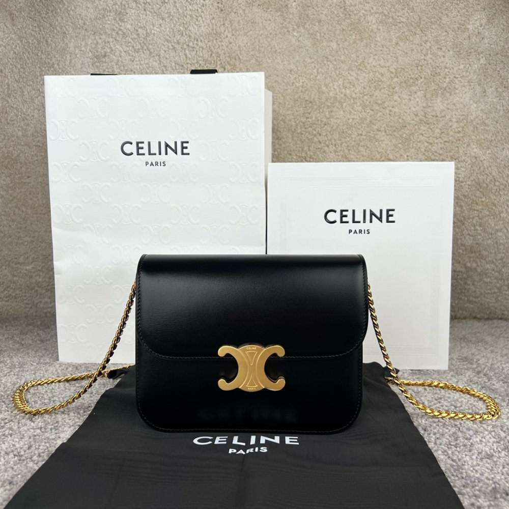 A bag across shoulder Triomphe 20 cm of glossy cow skin