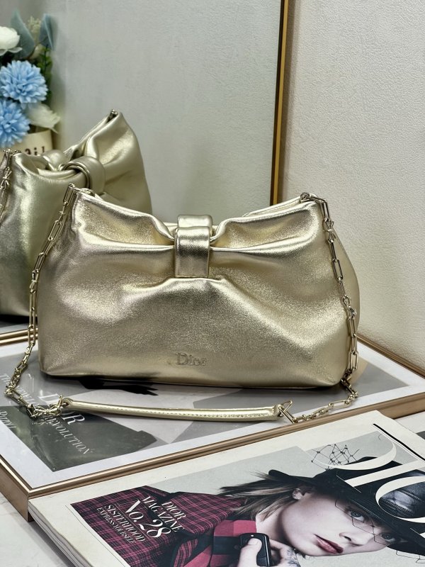 Сумка Dior Bow кожаная розовая 26 см