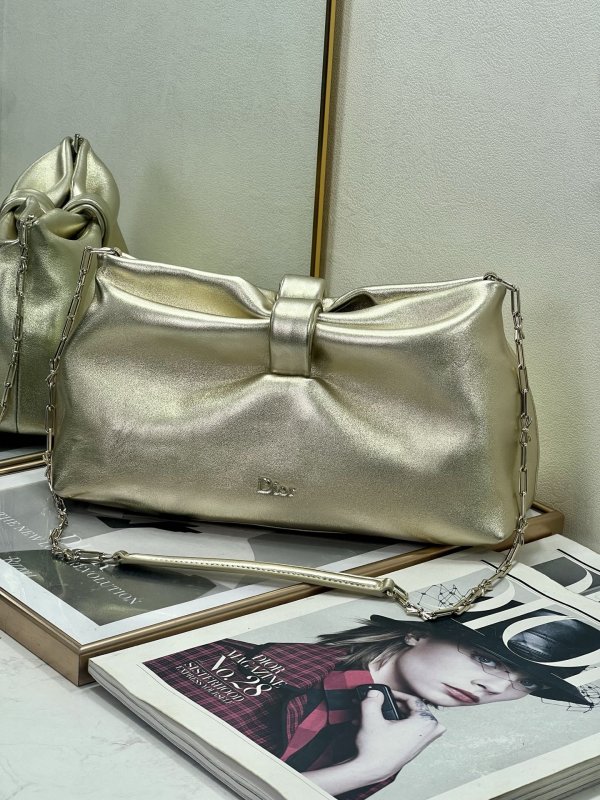 Сумка Dior Bow кожаная розовая 30 см