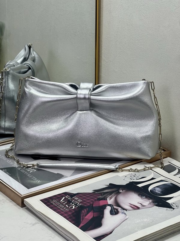 Сумка Dior Bow кожаная розовая 30 см