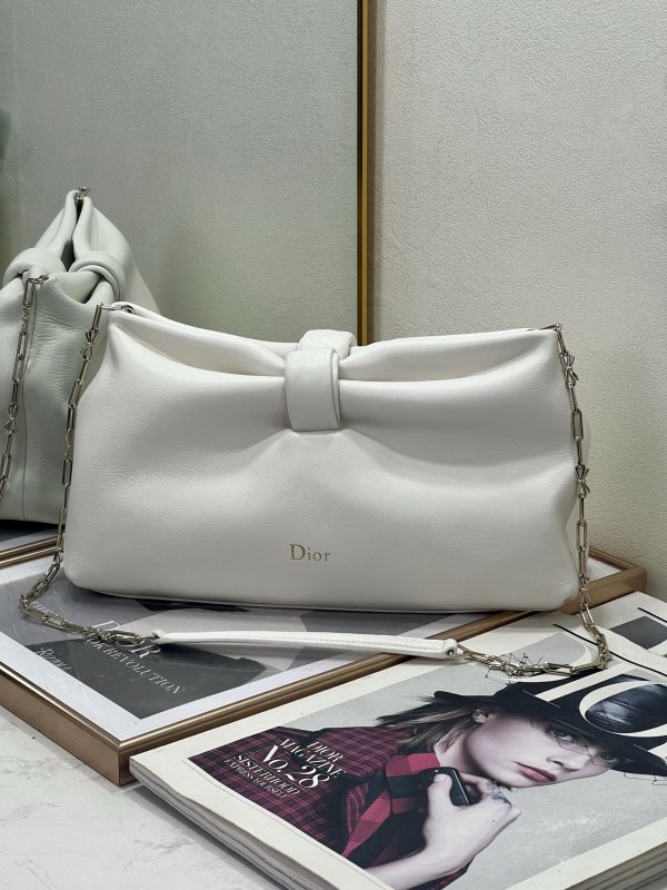 Сумка Dior Bow кожаная розовая 30 см