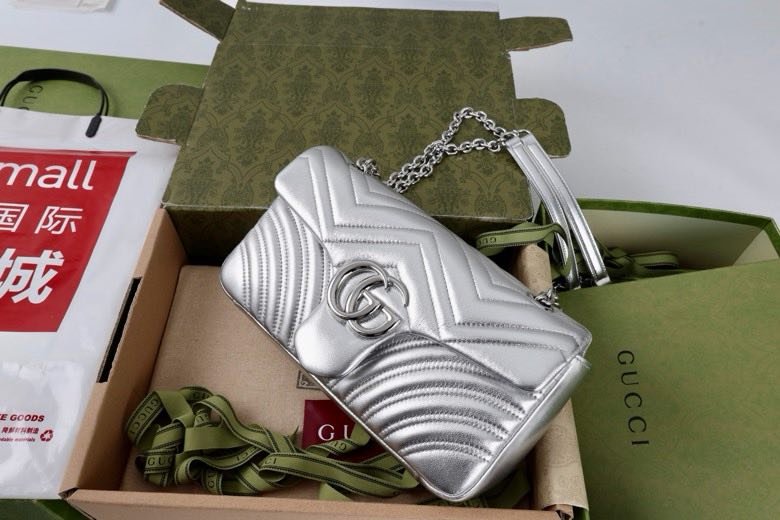 Сумка GG Marmont кожаная 26 см фото 9