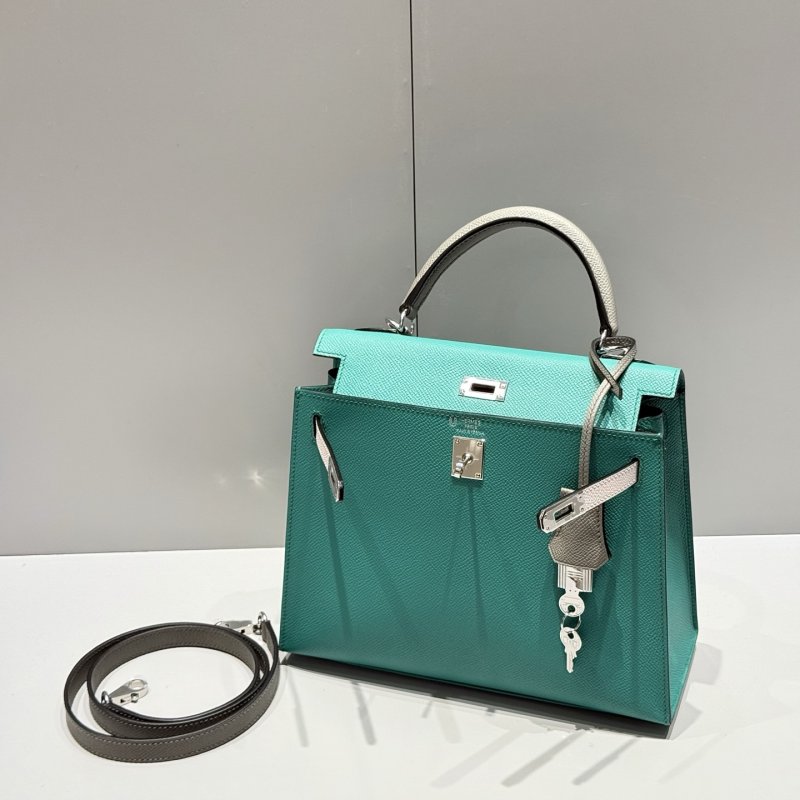 Сумка из кожи Epsom Kelly 25 см фото 9