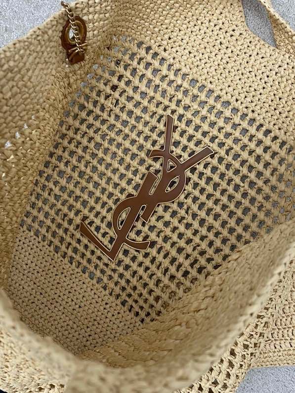 Сумка з рафии абрикосового кольори 55 см фото 4