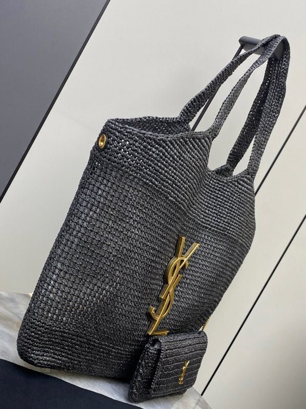 Сумка з рафии абрикосового кольори 55 см фото 5