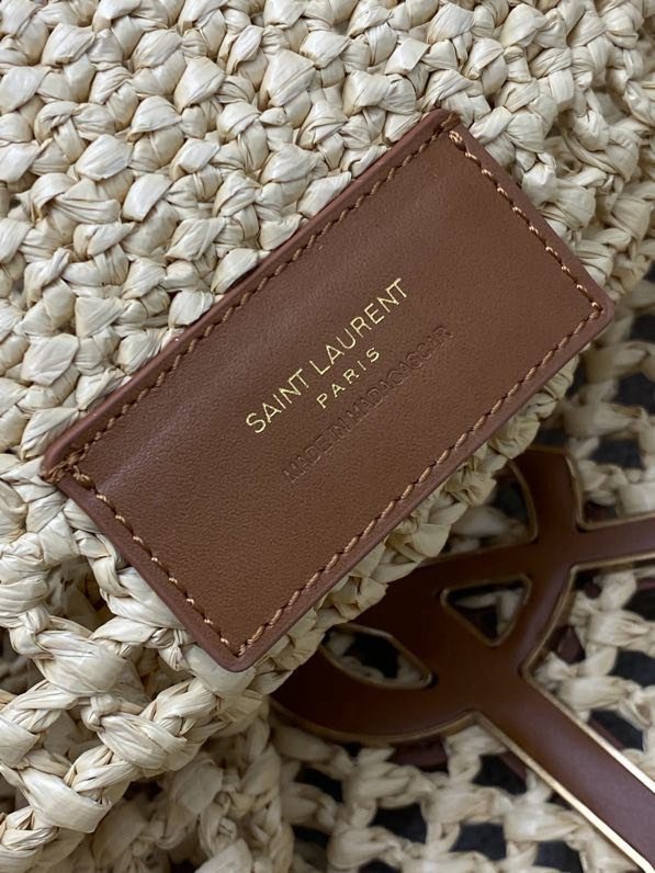 Сумка з рафии абрикосового кольори 55 см фото 5