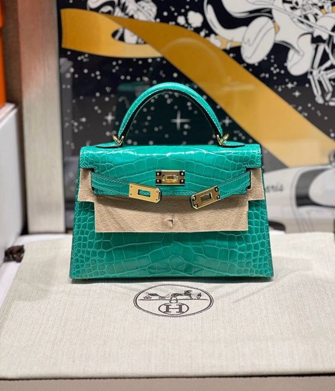 Сумка Kelly Mini 20 см из кожи крокодила