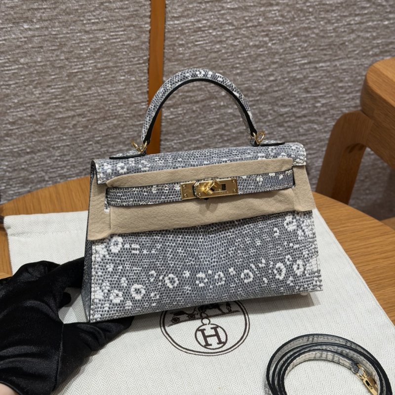 Сумка Kelly mini 20 см в коже Ящерицы