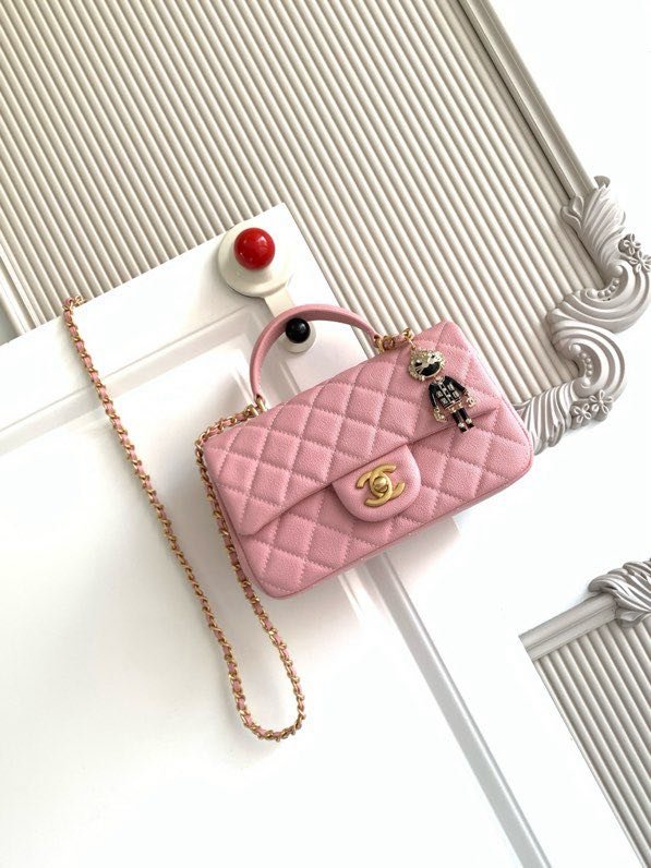 Сумка шкіряна Chanel 21K Mini CF handle AS2431 20 см фото 3