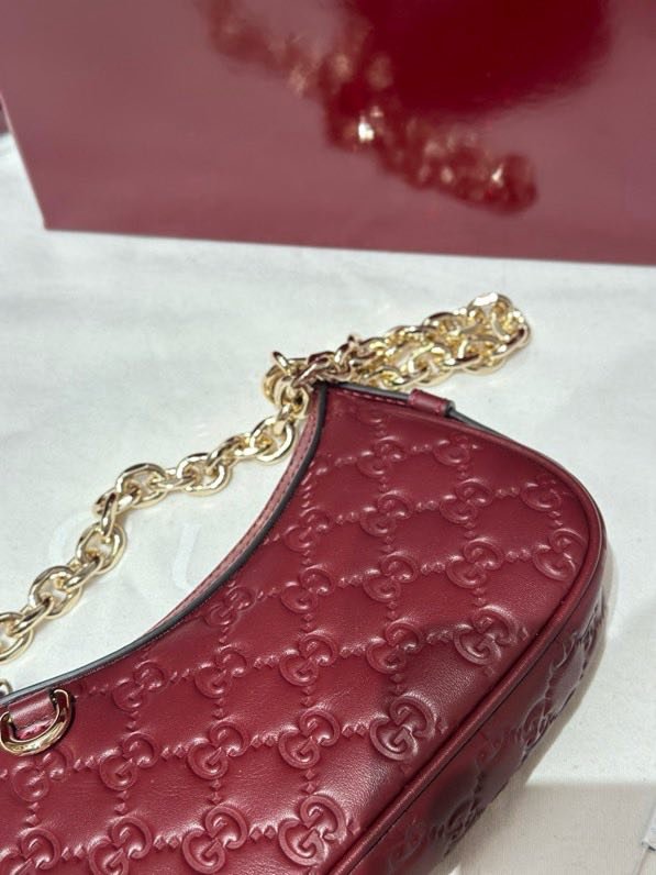 A bag leather Gucci Rosso Ancora 19 cm фото 2