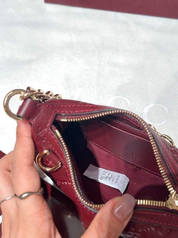 A bag leather Gucci Rosso Ancora 19 cm фото 5