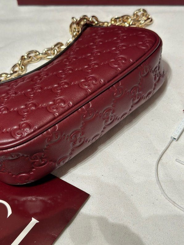 A bag leather Gucci Rosso Ancora 19 cm фото 6