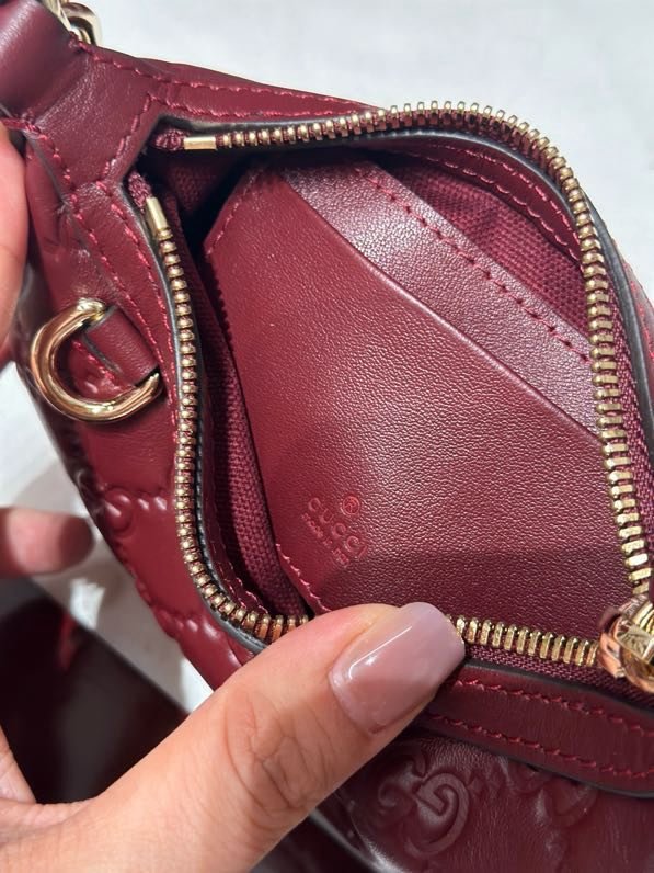 A bag leather Gucci Rosso Ancora 19 cm фото 8