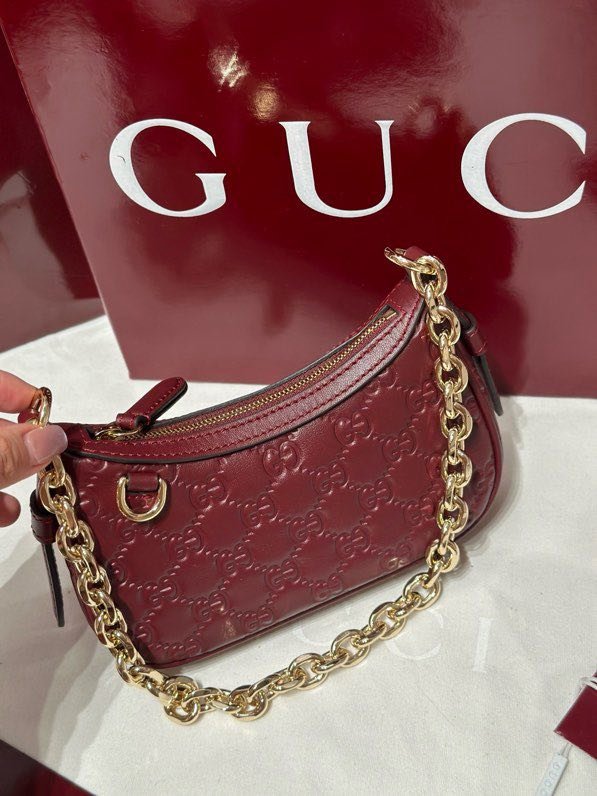 A bag leather Gucci Rosso Ancora 19 cm фото 9