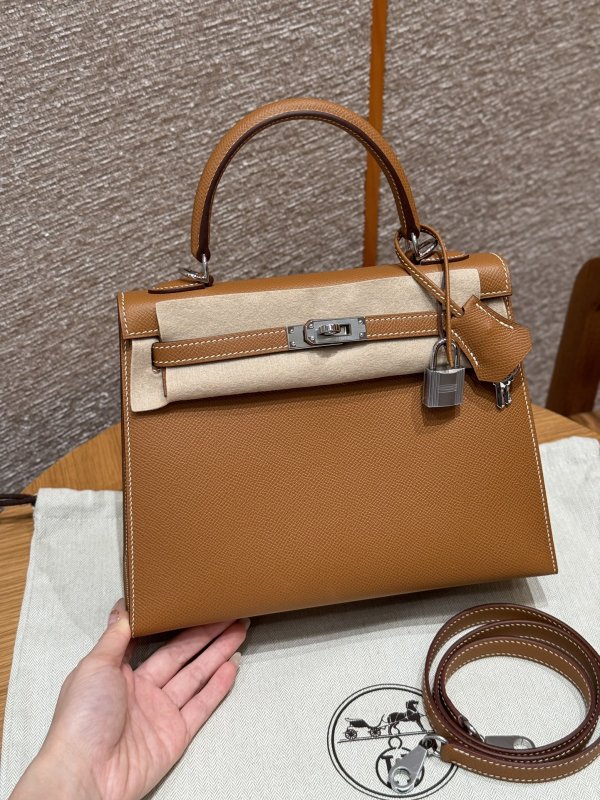 Сумка кожаная Kelly 25 см в коже Epsom