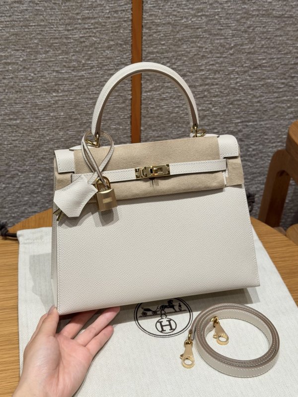 Сумка кожаная Kelly 25 см в коже Epsom