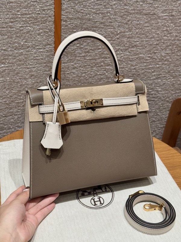 Сумка кожаная Kelly 25 см в коже Epsom