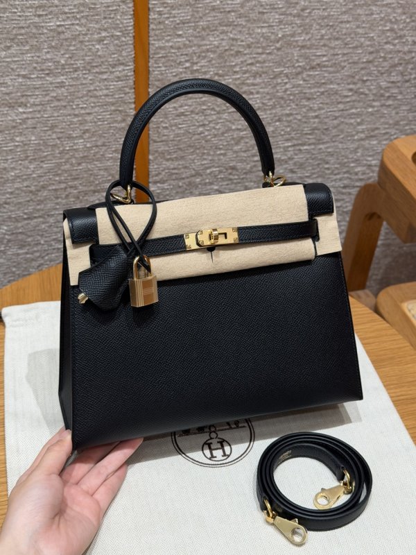 Сумка кожаная Kelly 25 см в коже Epsom