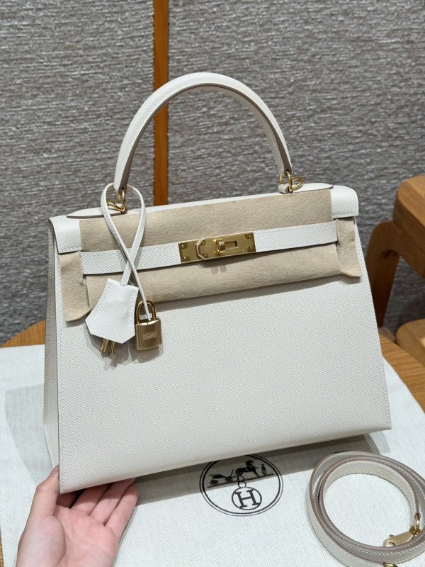 Сумка кожаная Kelly 25 см в коже Epsom