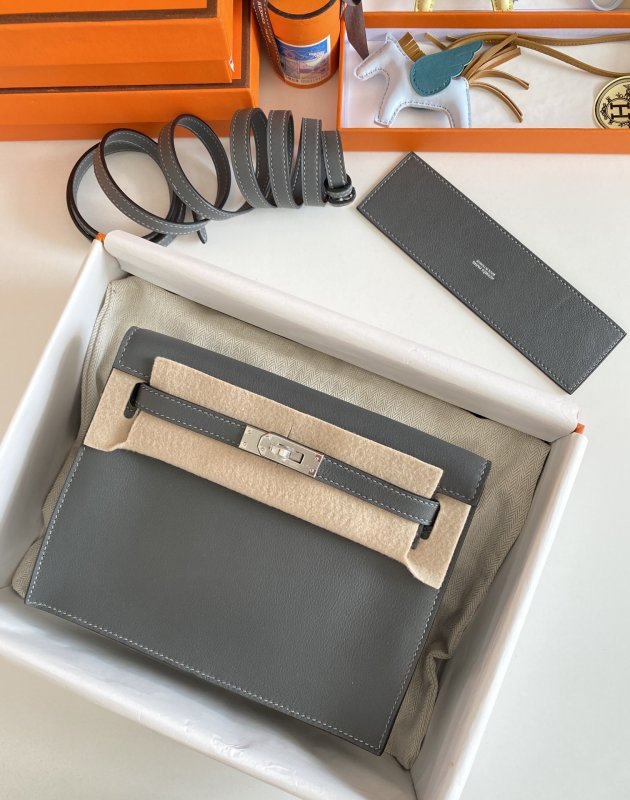 Сумка кожаная Kelly danse II Silver 22 см